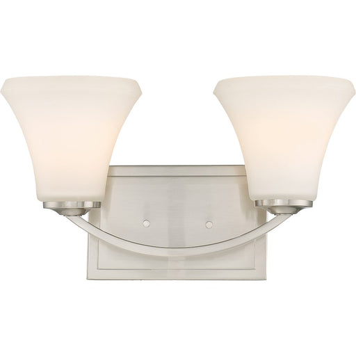 Nuvo Lighting Fawn 15in 2-Light Vanity Light | Traditional Brushed Nickel | Bathroom Vanity Light | 15 x 8.75 in | Model 60-6202