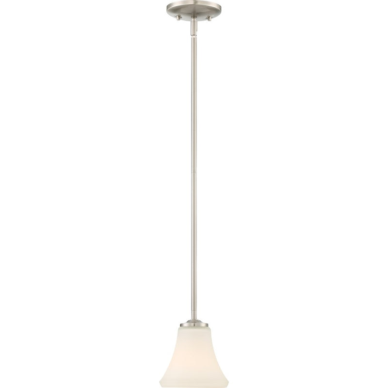 Nuvo Lighting Fawn 6.75in 1-Light Mini Pendant | Traditional Brushed Nickel | Kitchen Island & Dining Room Accent | 6.75 in H | Model 60-6213
