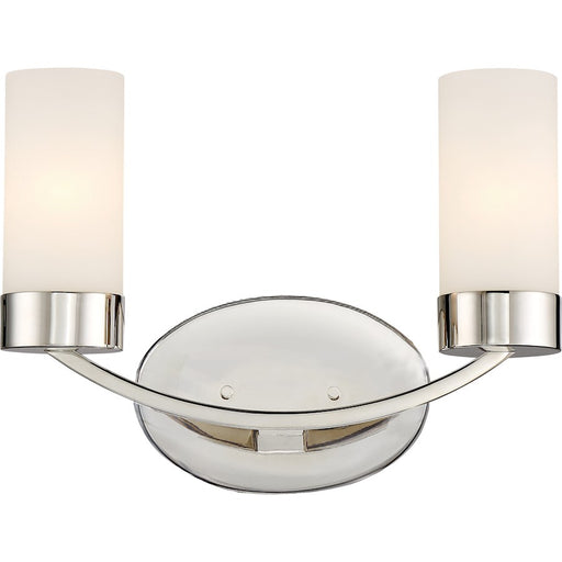 Nuvo Lighting Denver 14in 2-Light Vanity Light | Traditional Polished Nickel | Bathroom Vanity | 14 x 10 in | Model 60-6222