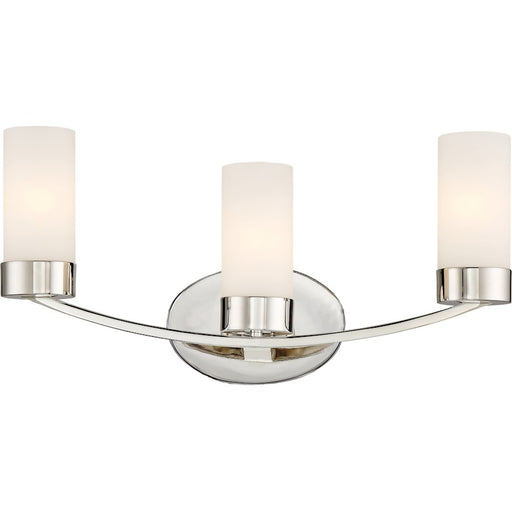 Nuvo Lighting Denver 21.25in 3-Light Vanity Light | Traditional Polished Nickel | Bathroom Vanity & Powder Room | 21.25 x 10.13 in | Model 60-6223