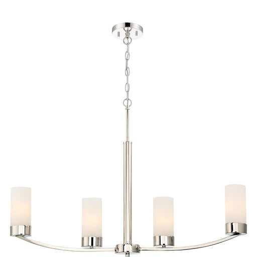 Nuvo Lighting Denver 34in 4-Light Island Pendant | Traditional Polished Nickel | Kitchen Island & Dining Room | 34 x 4 x 18 in | Model 60-6228