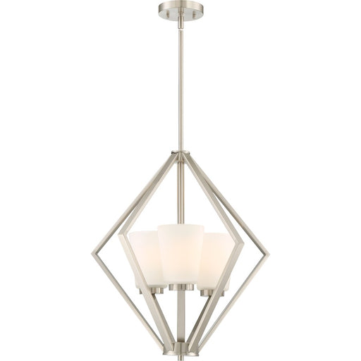 Nuvo Lighting Nome 19.5in 3-Light Pendant | Modern Brushed Nickel | Kitchen Island & Dining Room | 19.5 x 19.5 x 22 in | Model 60-6245