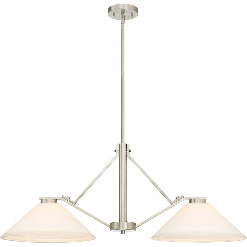 Nuvo Lighting Nome 36in 2-Light Island Pendant | Transitional Brushed Nickel | Kitchen Island & Dining Room | 36 x 14 x 15 in | Model 60-6248