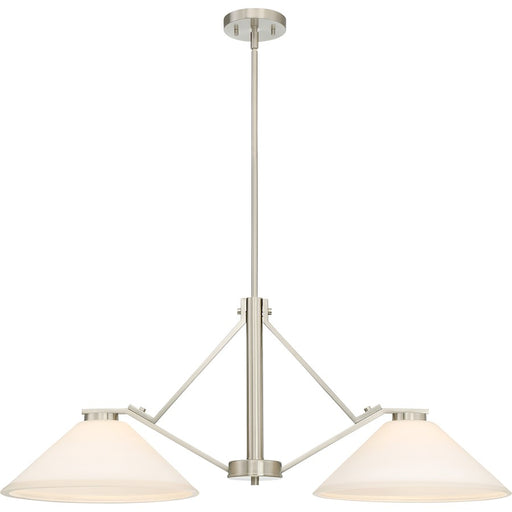 Nuvo Lighting Nome 36in 2-Light Island Pendant | Transitional Brushed Nickel | Kitchen Island & Dining Room | 36 x 14 x 15 in | Model 60-6248