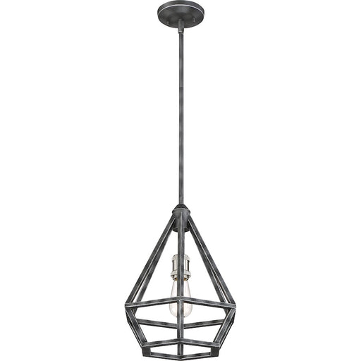 Nuvo Lighting Orin 12in 1-Light Pendant | Industrial Iron Black and Brushed Nickel | Kitchen Island & Dining Room | 12 x 12 x 15 in | Model 60-6263