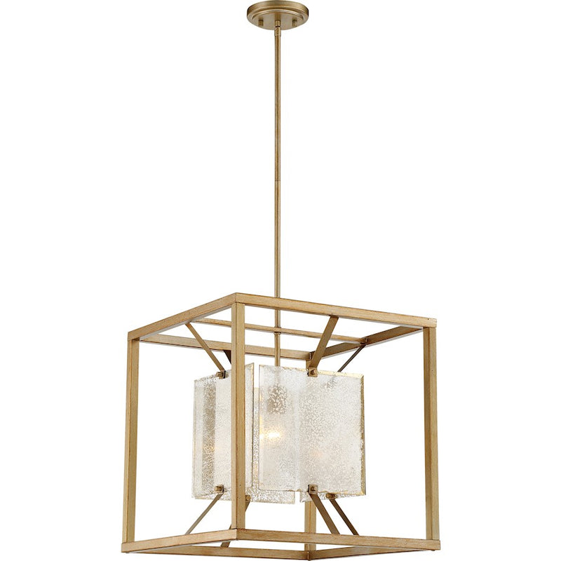 Nuvo Lighting Stanza 18in 1-Light Large Pendant | Transitional Antique Gold Metal | Kitchen Island & Dining Room | 18 x 18 x 18 in | Model 60-6272