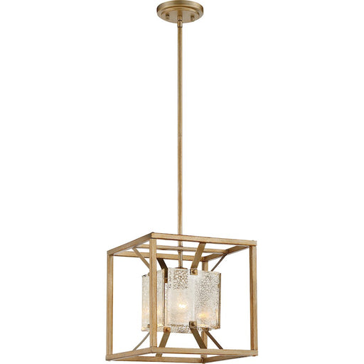 Nuvo Lighting Stanza 12in 1-Light Small Pendant | Antique Gold Metal | Kitchen Island & Dining Room | 12 x 12 x 12 in | Model 60-6273