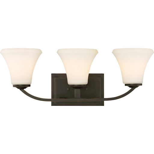 Nuvo Lighting Fawn 22in 3-Light Vanity | Traditional Mahogany Bronze | Bathroom Vanity Light | 22 x 8.75 in | Model 60-6303