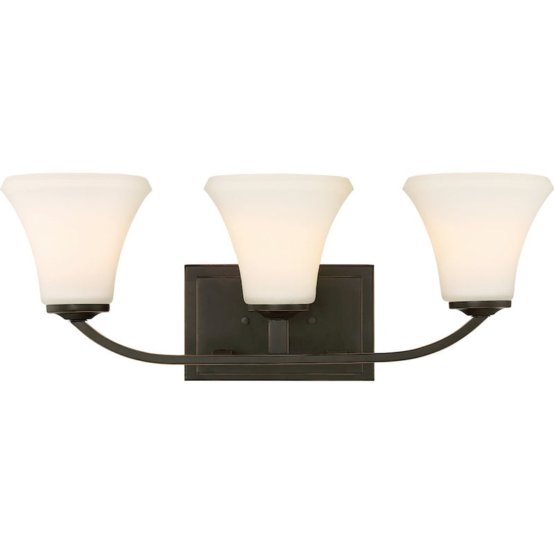 Nuvo Lighting Fawn 22in 3-Light Vanity | Traditional Mahogany Bronze | Bathroom Vanity Light | 22 x 8.75 in | Model 60-6303
