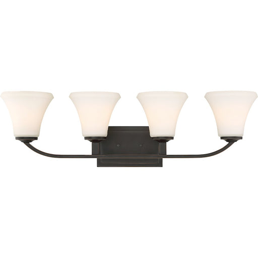 Nuvo Lighting Fawn 29.5in 4-Light Vanity | Traditional Mahogany Bronze | Bathroom Vanity Light | 29.5 x 8.75 in | Model 60-6304