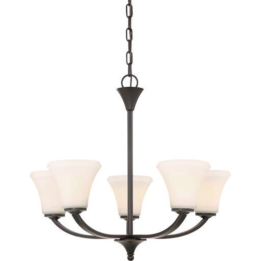 Nuvo Lighting Fawn 25in 5-Light Chandelier | Traditional Mahogany Bronze | Dining Room & Living Room | 25 x 22 in | Model 60-6305