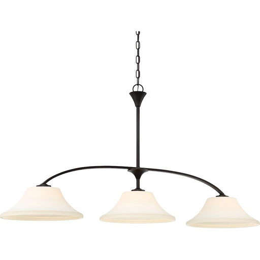Nuvo Lighting Fawn 48in 3-Light Island Pendant | Traditional Mahogany Bronze | Kitchen Island & Dining Room | 48 x 14 x 25 in | Model 60-6308