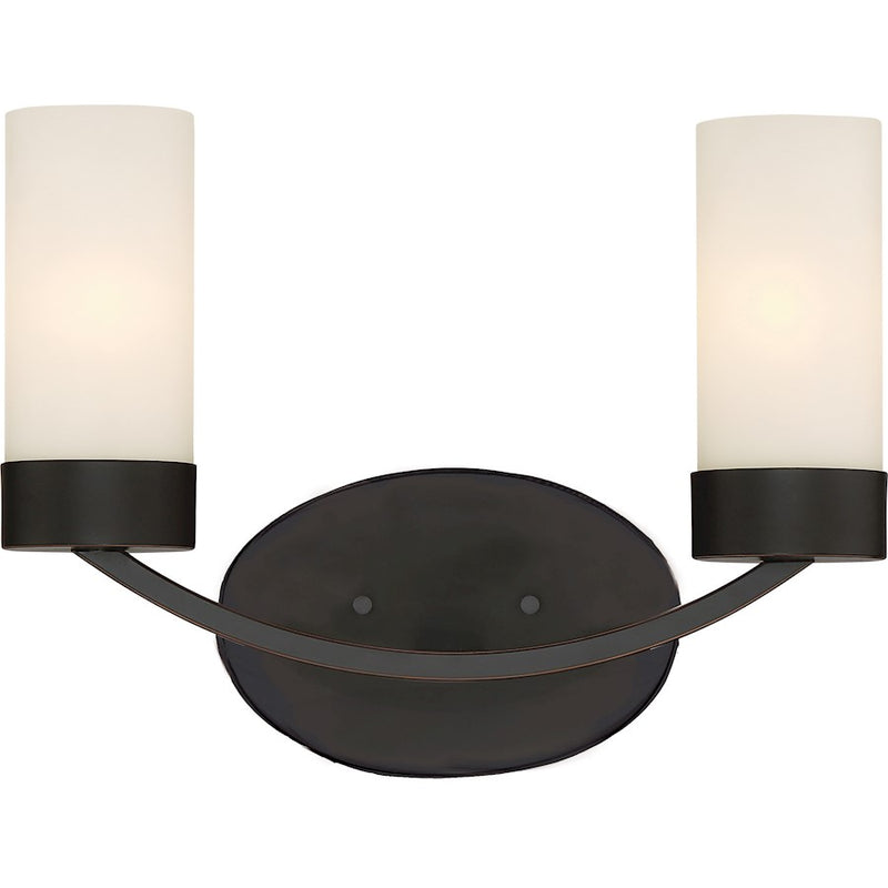 Nuvo Lighting Denver 2-Light Vanity Light | Traditional Mahogany Bronze | Bathroom Vanity & Powder Room | 14 x 10 x 7 in | Model 60-6322