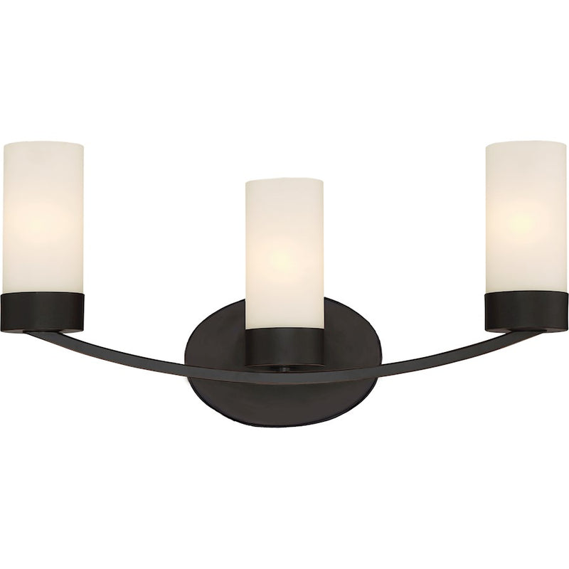 Nuvo Lighting Denver 21in 3-Light Vanity | Traditional Mahogany Bronze and Clear Glass | Bathroom Vanity | 21.25 x 10.13 in | Model 60-6323