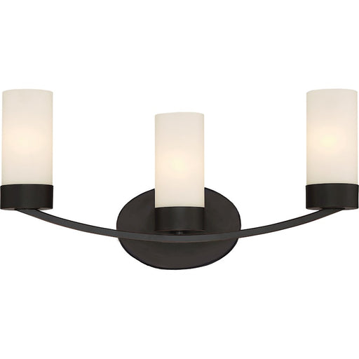 Nuvo Lighting Denver 21in 3-Light Vanity | Traditional Mahogany Bronze and Clear Glass | Bathroom Vanity | 21.25 x 10.13 in | Model 60-6323