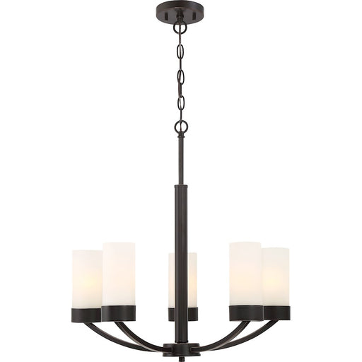 Nuvo Lighting Denver 18.75in 5-Light Chandelier | Traditional Mahogany Bronze | Dining Room & Foyer | 18.75 in H | Model 60-6325