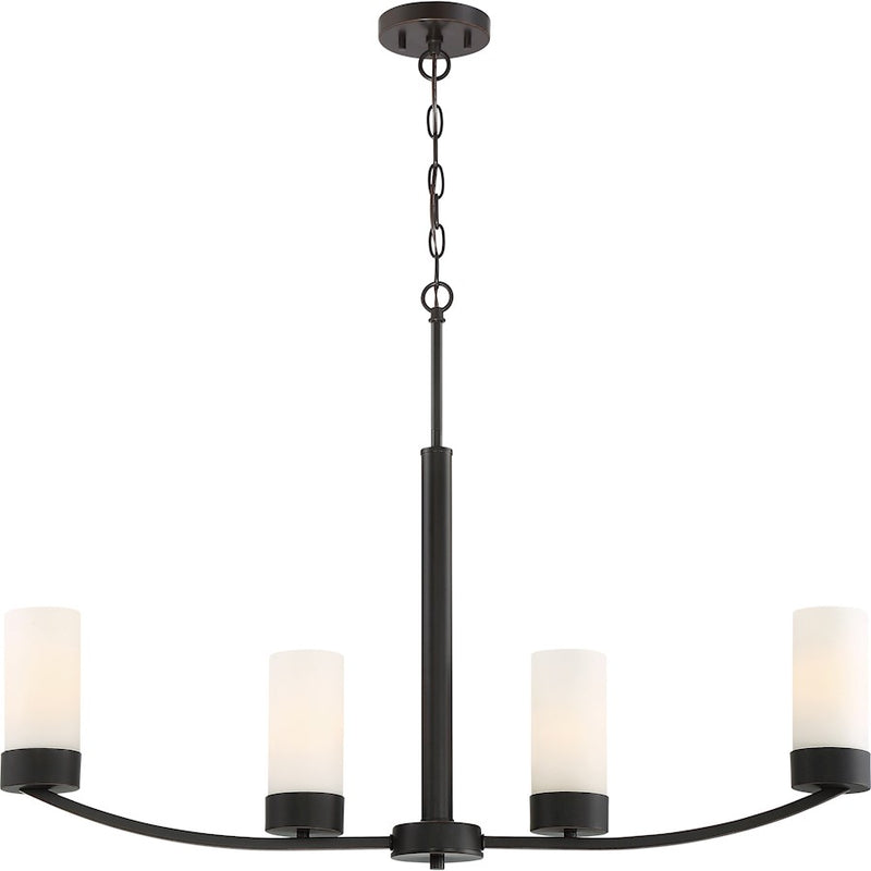 Nuvo Lighting Denver 34in 4-Light Island Pendant | Transitional Mahogany Bronze | Kitchen Island | 34 x 4 x 18 in | Model 60-6328