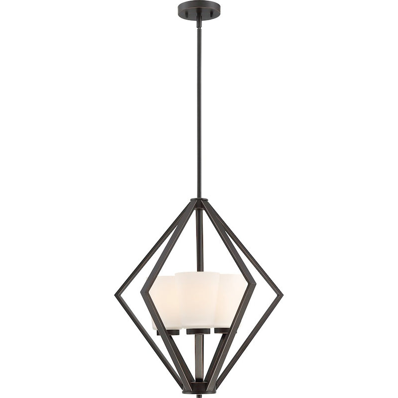 Nuvo Lighting Nome 19.5in 3-Light Pendant | Transitional Mahogany Bronze | Kitchen Island & Dining Room | 19.5 x 19.5 x 22 in | Model 60-6345