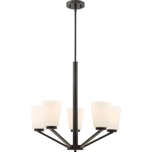 Nuvo Lighting Nome 23in 5-Light Chandelier | Transitional Mahogany Bronze | Dining Room & Living Room | 23 in H, 144 in Wire | Model 60-6346
