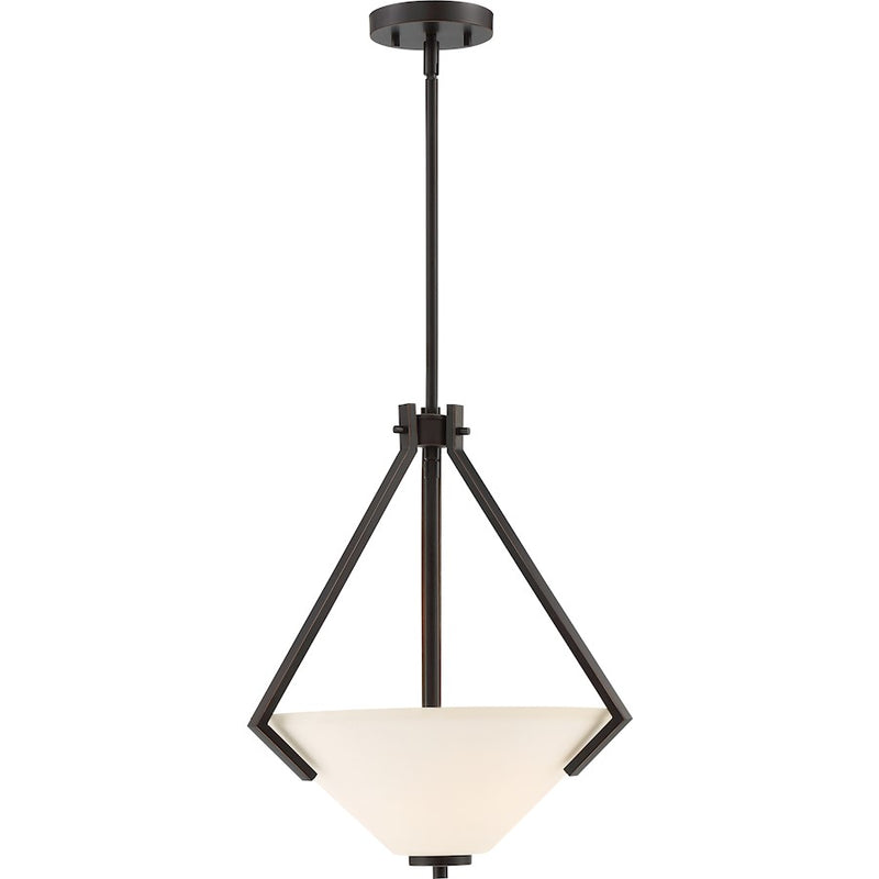 Nuvo Lighting Nome 16in 2-Light Pendant | Transitional Mahogany Bronze | Kitchen Island & Dining Room | 16 x 16 x 18 in | Model 60-6347