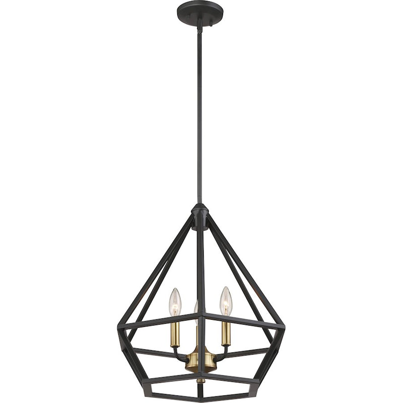 Nuvo Lighting Orin 18in 3-Light Pendant | Transitional Aged Bronze with Brass Accents | Kitchen Island & Dining Room | 18 x 19.25 in | Model 60-6362