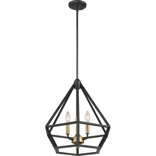 Nuvo Lighting Orin 18in 3-Light Pendant | Transitional Aged Bronze with Brass Accents | Kitchen Island & Dining Room | 18 x 19.25 in | Model 60-6362