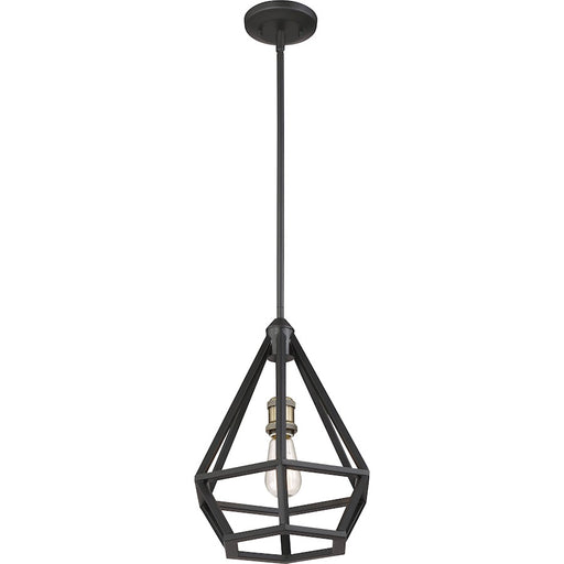 Nuvo Lighting Orin 12in 1-Light Pendant | Transitional Aged Bronze with Brass Accents | Kitchen Island & Dining Room | 12 x 12 x 15.38 in | Model 60-6363