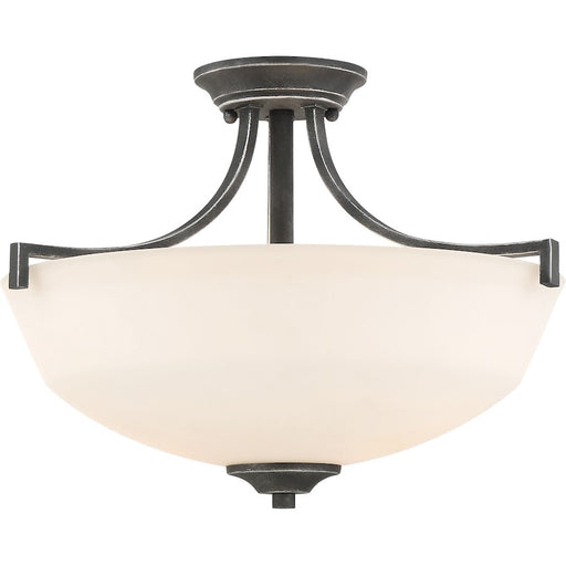 Nuvo Lighting Chester 15.75in 2-Light Semi Flush Mount | Traditional Iron Black | Kitchen & Hallway | 15.75 x 11.75 in | Model 60-6369