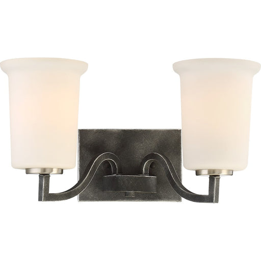 Nuvo Lighting Chester 14.63in 2-Light Vanity Light | Traditional Iron Black | Bathroom Vanity & Powder Room | 14.63 x 7.75 in | Model 60-6372