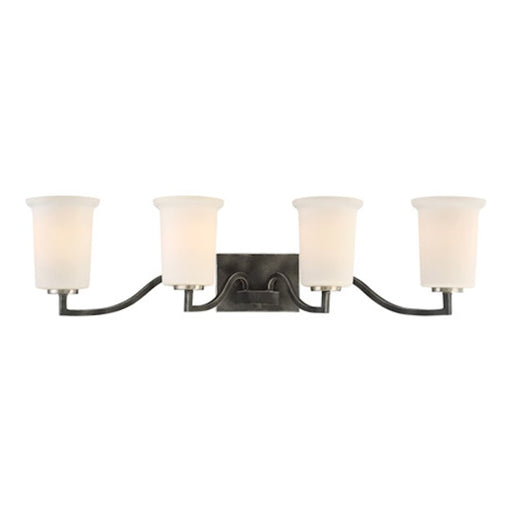 Nuvo Lighting Chester 33.5in 4-Light Vanity Light | Traditional Iron Black | Bathroom & Powder Room | 33.5 x 7.75 in | Model 60-6374