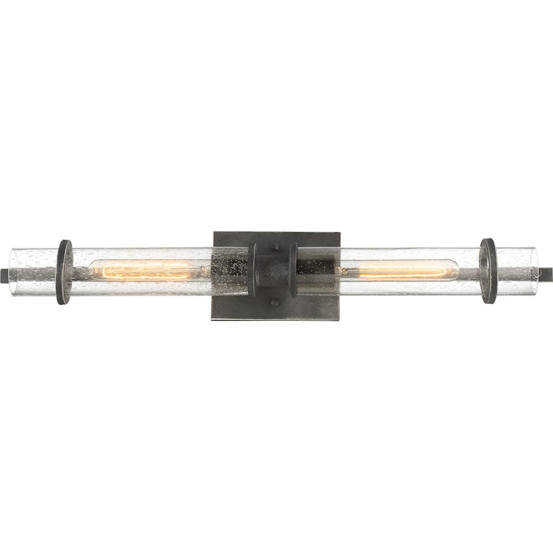 Nuvo Lighting Donzi 27.5in 2-Light Vanity | Transitional Iron Black | Bathroom Vanity Light | 27.5 x 4.5 in | Model 60-6382
