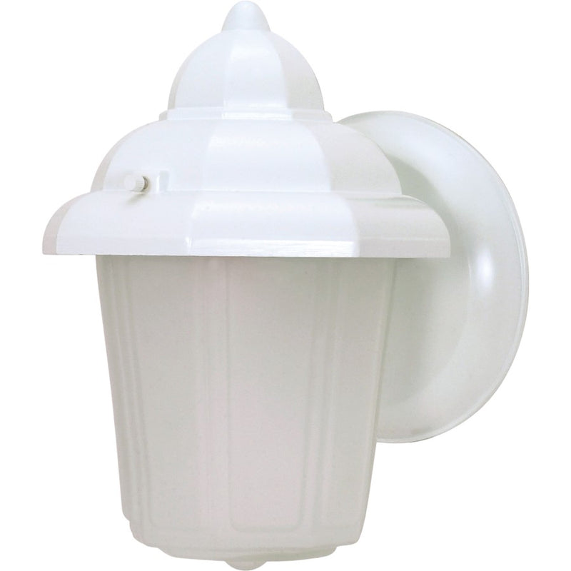 Nuvo 60-639 1-Light Outdoor Wall Lantern | Traditional White and Satin Frosted Glass | Entryway & Covered Patio | 6 x 8.875 x 5 in | Model 60-639