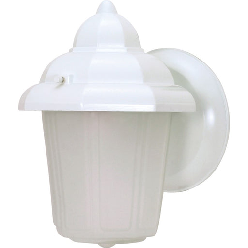 Nuvo 60-639 1-Light Outdoor Wall Lantern | Traditional White and Satin Frosted Glass | Entryway & Covered Patio | 6 x 8.875 x 5 in | Model 60-639