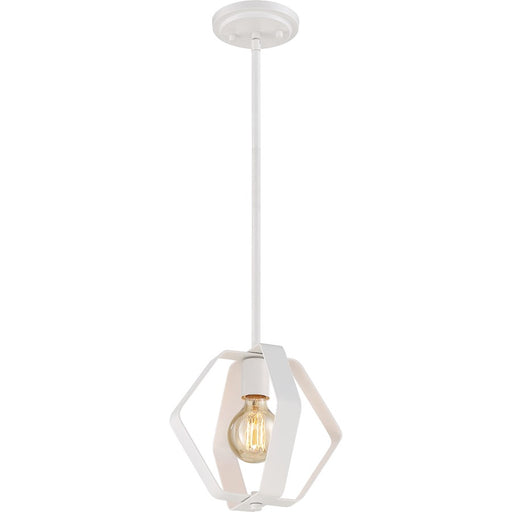 Nuvo Lighting Zen 10in 1-Light Pendant | Transitional White Finish | Kitchen Island & Dining Room | 50 x 14 x 50 in | Model 60-6395