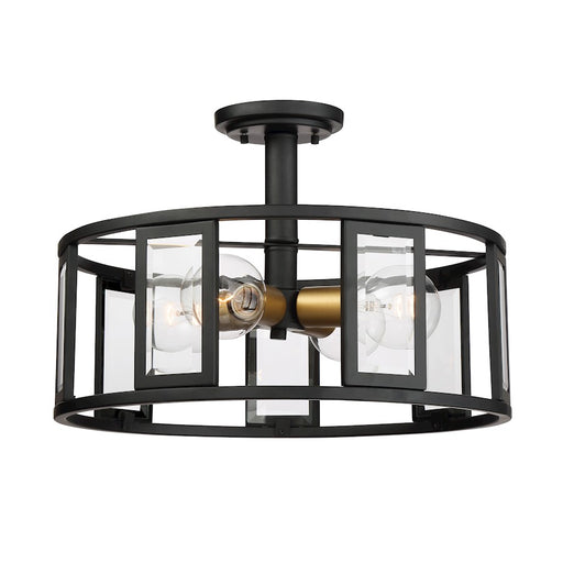 Nuvo Lighting Payne 4-LT Semi Flush Fixture, Beveled/Midnight Bronze