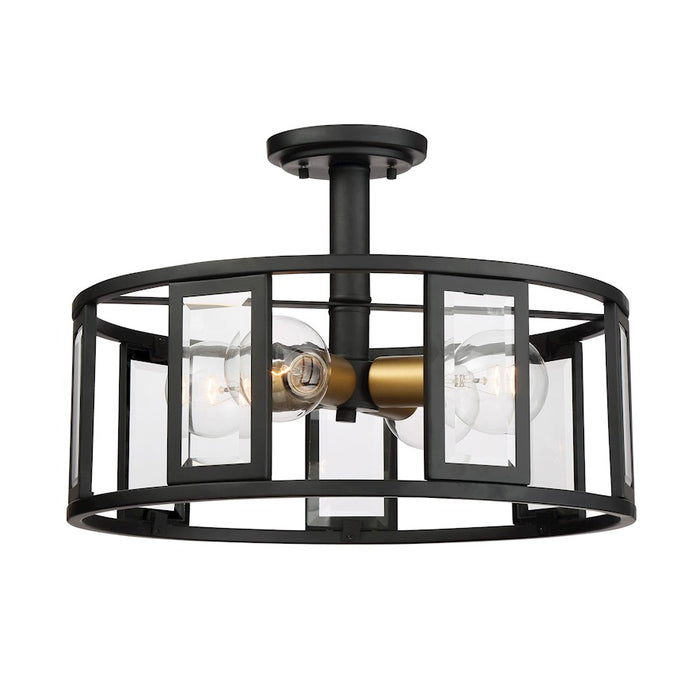 Nuvo Lighting Payne 4-LT Semi Flush Fixture, Beveled/Midnight Bronze