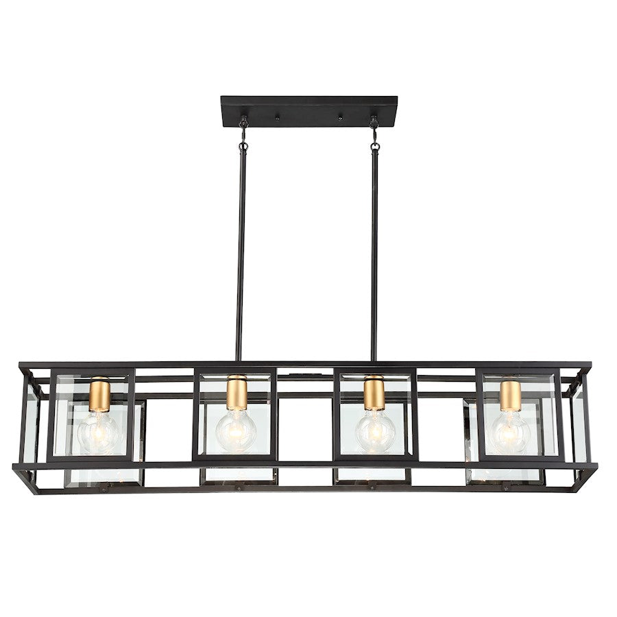 Nuvo Lighting Payne 4 Light Island Pendant, Beveled/Midnight Bronze