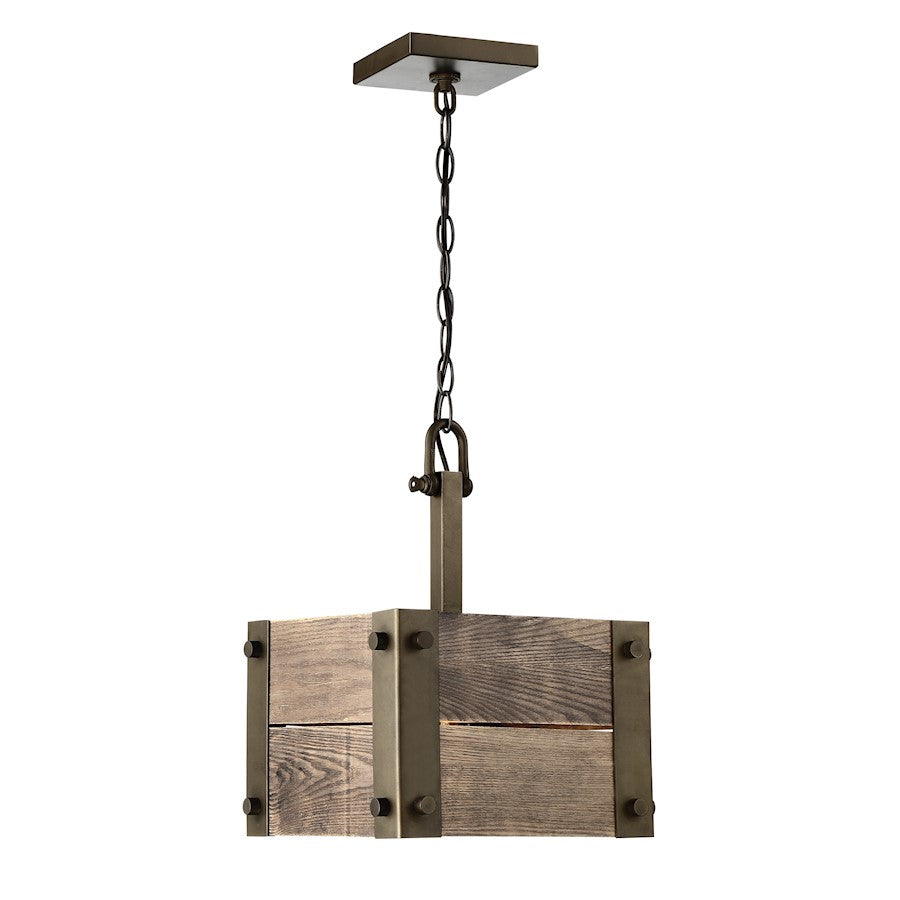 Nuvo Lighting Winchester 1 Light Mini Pendant, Aged Wood Bronze