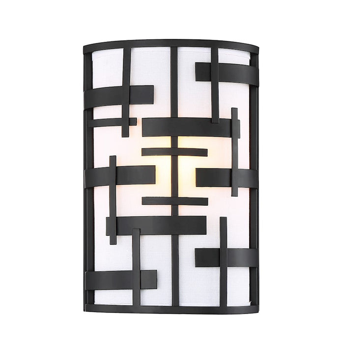 Nuvo Lighting Lansing 2 Light Sconce, White Shade/Textured Black