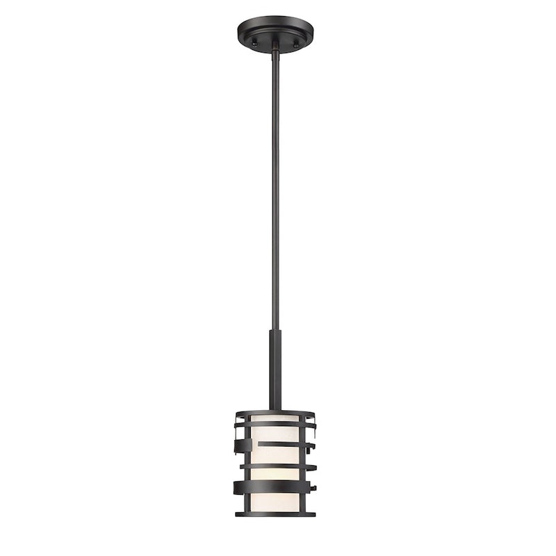 Nuvo Lighting Lansing 1 Light Mini Pendant, White Shade/Textured Black