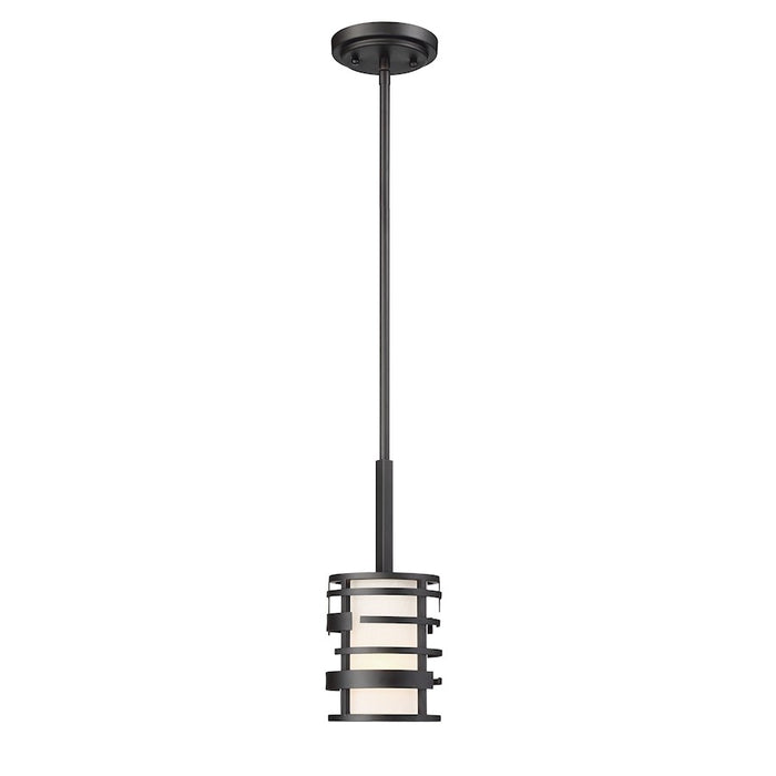 Nuvo Lighting Lansing 1 Light Mini Pendant, White Shade/Textured Black