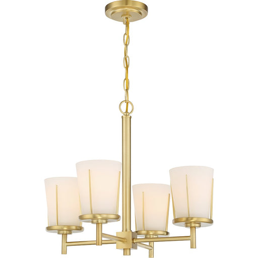 Nuvo Lighting Serene 4 Light Sconce, Satin White Glass, Natural Brass