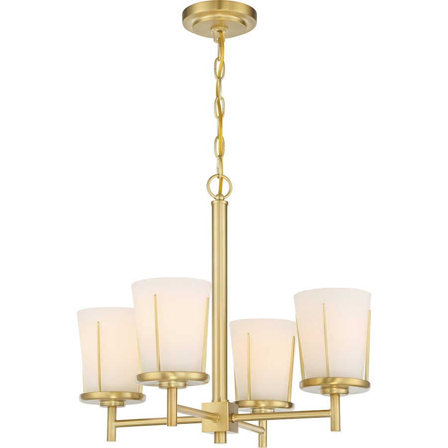 Nuvo Lighting Serene 4 Light Sconce, Satin White Glass, Natural Brass