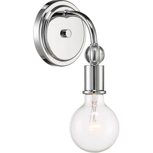 Nuvo Lighting Bounce 1 Light Sconce, Crystal Accent Polished Nickel