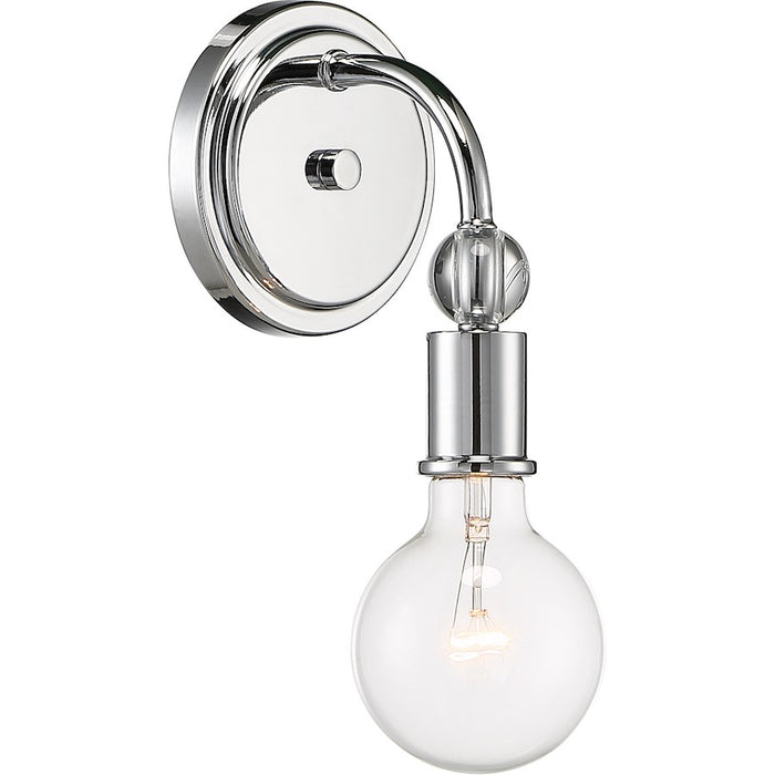 Nuvo Lighting Bounce 1 Light Sconce, Crystal Accent Polished Nickel