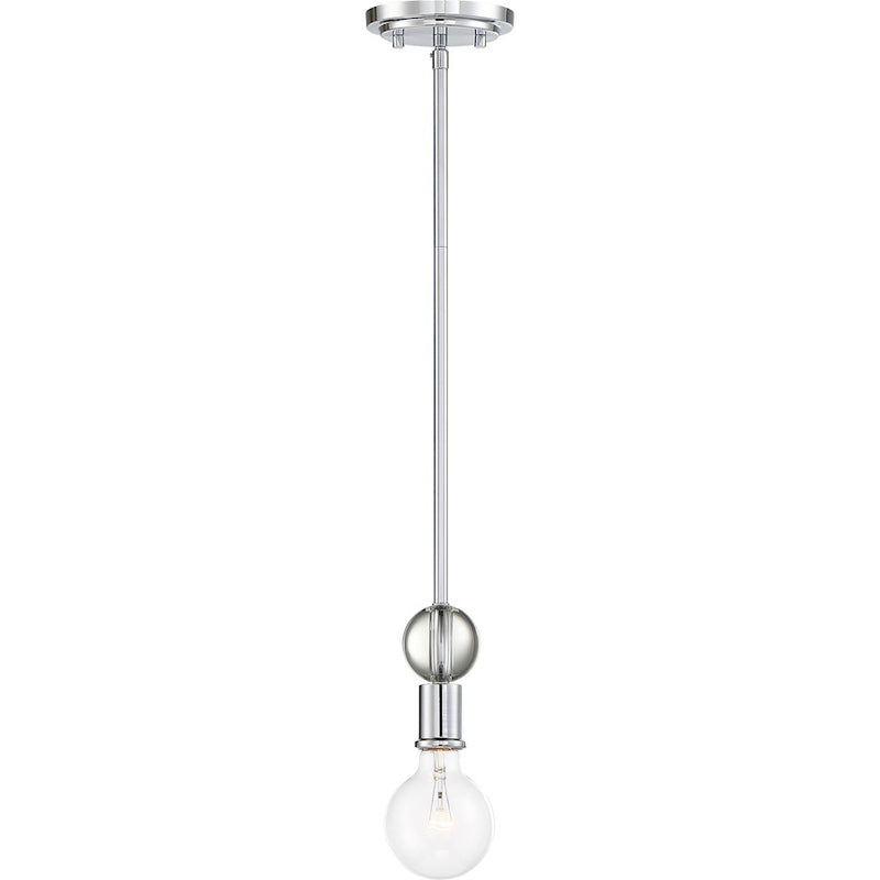 Nuvo Lighting Bounce 1 Light Mini Pendant, Crystal Accent Nickel