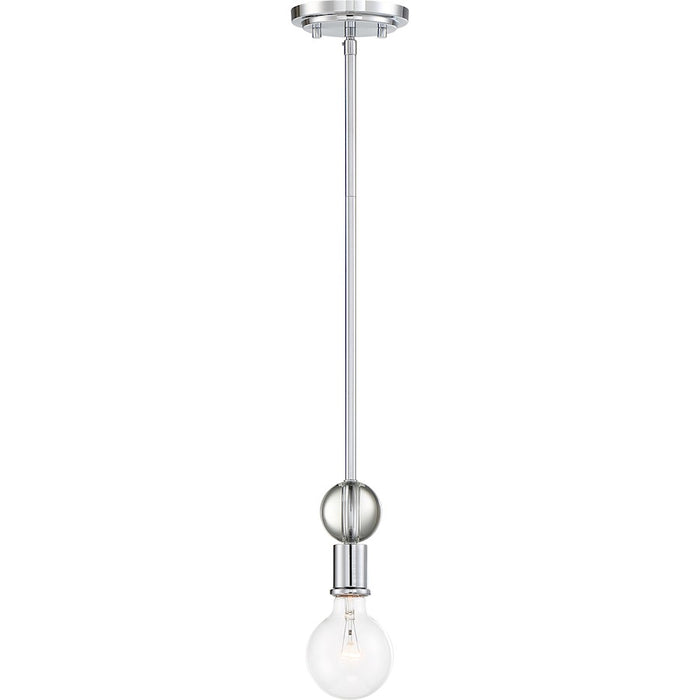 Nuvo Lighting Bounce 1 Light Mini Pendant, Crystal Accent Nickel