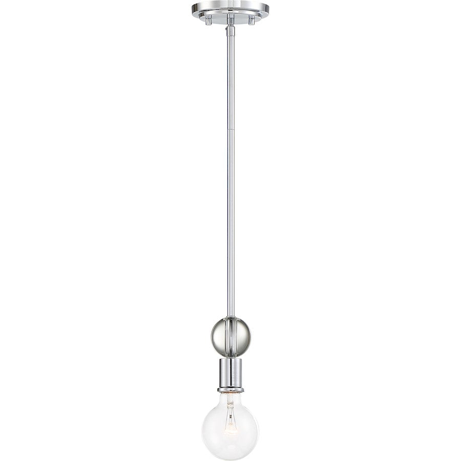 Nuvo Lighting Bounce 1 Light Mini Pendant, Crystal Accent Nickel