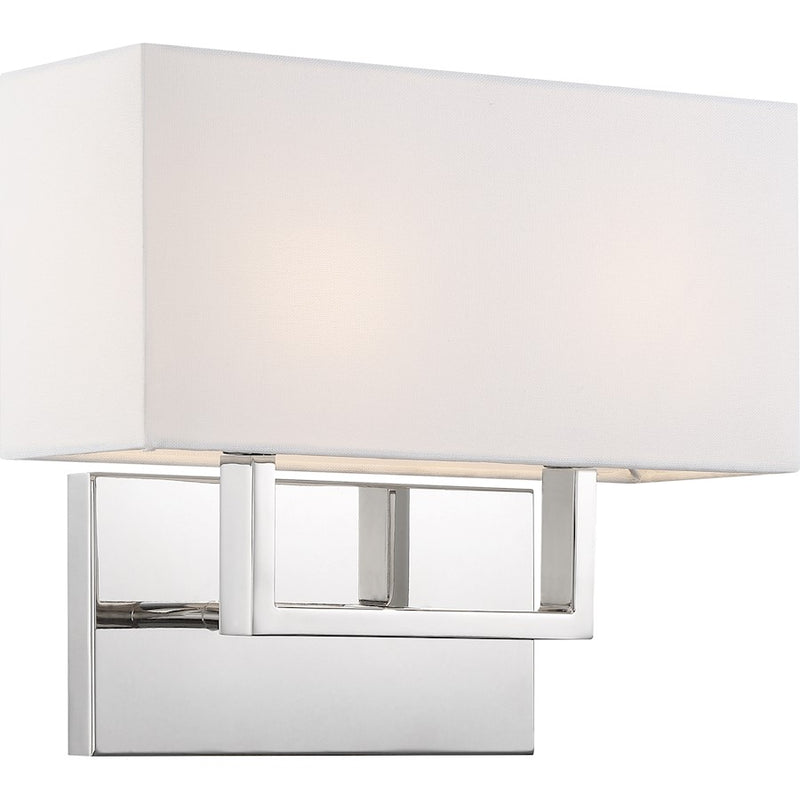 Nuvo Lighting Tribeca 14in 2-Light Vanity | Transitional Aged Bronze and White Linen Shade | Bathroom Vanity | 6 x 14 x 12 in | Model 60-6719