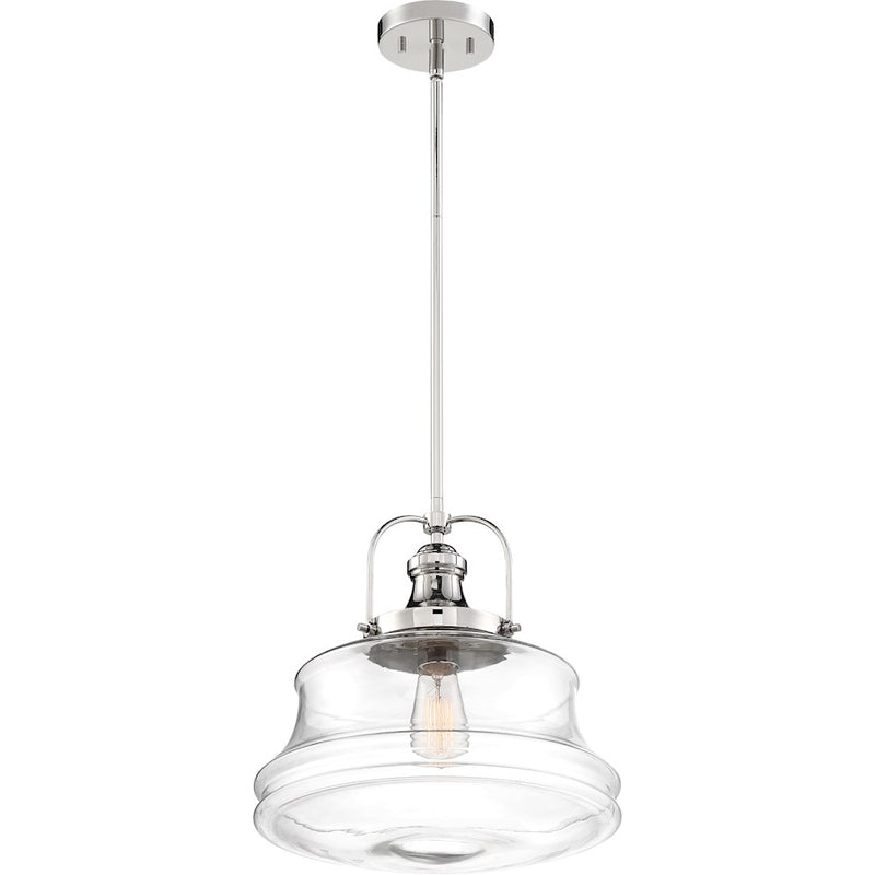 Nuvo Lighting Basel 1-Light Pendant | Industrial Matte Black and Clear Glass | Kitchen Island & Dining Room | 13.75 x 14.63 in | Model 60-6759